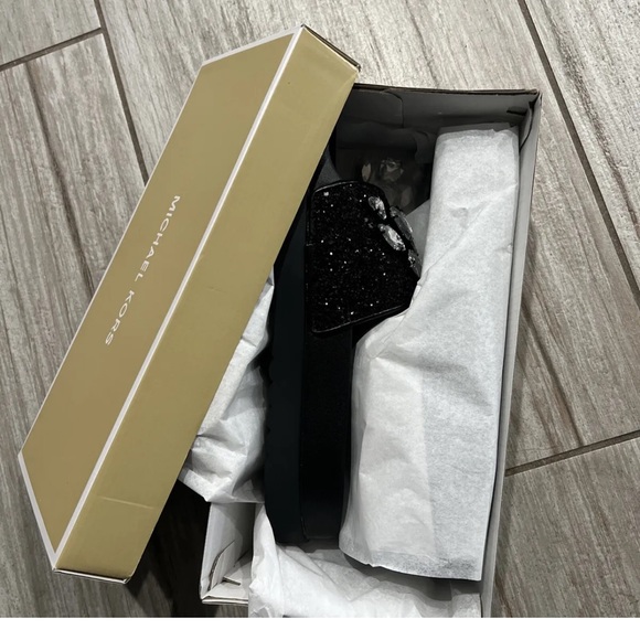 Michael Kors Tyra Jewel Embellished Chunky Glitter Slide Sandal - Picture 4 of 4